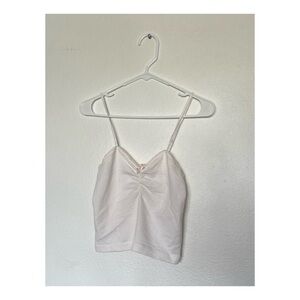 Urban Outfitters White Ruched Fitted Camisole